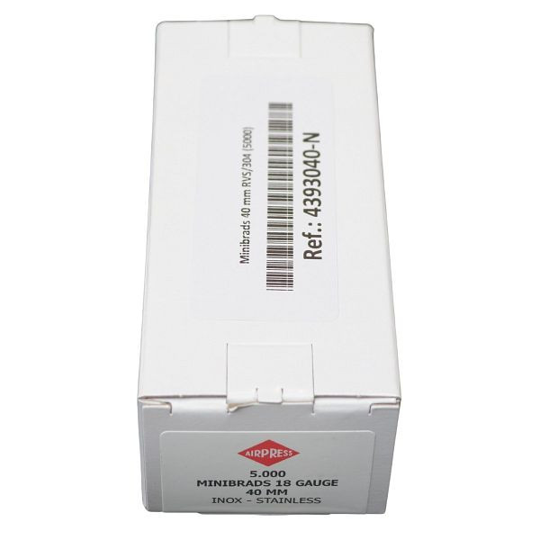 Airpress Minibrads Stauchkopfnägel, 40 mm, Edelstahl A2 (304), 5000 Stück, 4393040-N