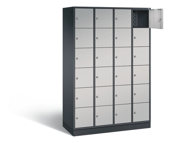C+P Schließfachschrank Intro, H1950xB1220xT490mm, Farbe: Schwarzgrau / Weißaluminium, 8670-401 S10113