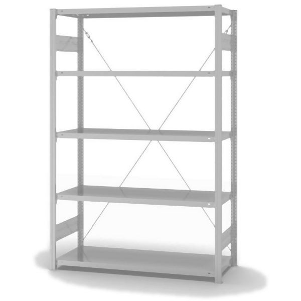hofe Grundregal, zerlegt, 5 Böden 2000 x 500 x 1300 mm, lichtgrau ähnlich RAL 7035 ableitfähig kunststoffbeschichtet, HKG20513ESD