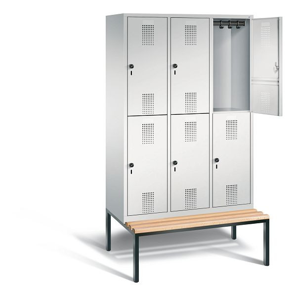 C+P Spind doppelstöckig Evolo, H2090xB1200xT815mm, Farbe: Lichtgrau, 48350-32 S10006