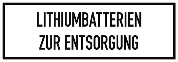 Moedel Gefahrzettel Lithiumbatterien zur Entsorgung, Folie, 148x52 mm, VE: 500 Stück/Rolle, 98529
