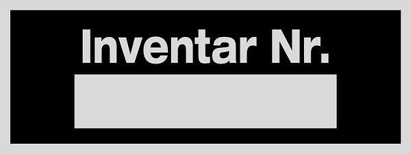 Schilder Klar Maschinenkennzeichnung Inventar Nr, 80x30x0.5 mm Alu blank, VE = 1 Stück, 33/51