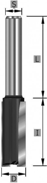 Edessö Nutfräser HW Z2 S6x32 mm, A: 20, B: 20, GL 52, C: 6, 100520006