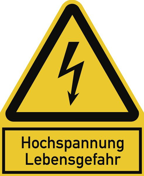 Moedel Hochspannung Lebensgefahr, Kombischild, Kunststoff, 200x244 mm, 57995