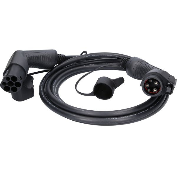 KS Tools Ladekabel, gerade, Typ 2 / Typ 1, 7,4 kw, 230 v, 32 a, 5 Meter, 117.7130