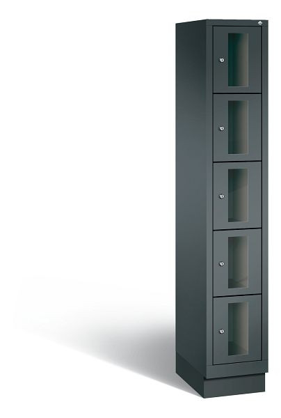 C+P Schließfachschrank Classic, 5 Fächer, H1800xB320xT500 mm, Anthrazit, 8020A105 S10026