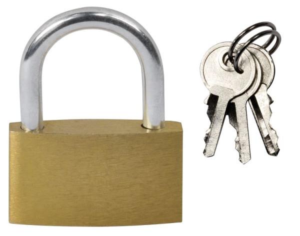 SW-Stahl Messing-Vorhängeschloss, 30 mm, 60702SB, 4033592015417
