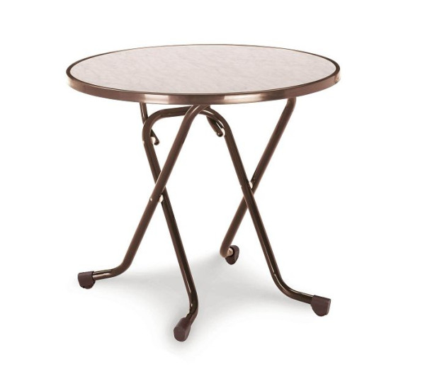 BEST Dublin Klapptisch rund 80 cm, Braun, 26528010, 4043153002244
