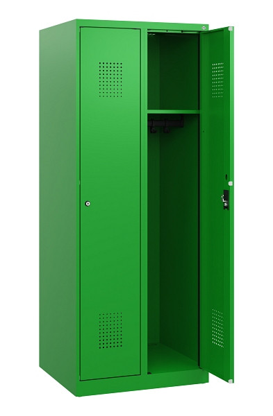 C+P Spind Evolo PLUS, 2 Abteile, 1530x600x500mm, 6037/6037, Zylinderschloss, 0490005-20 S10052