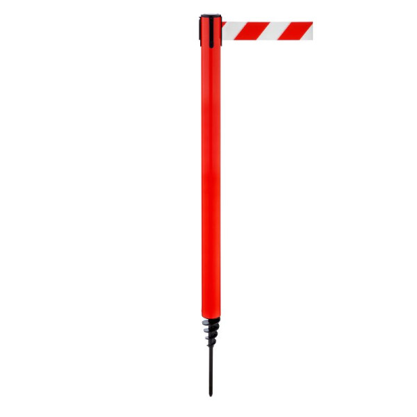 Stein HGS Personenleitsystem -P-Line Outside-, rot, rot/weiß diagonal (schraffiert), mit Gurtendstück (Standard), 37687-1101