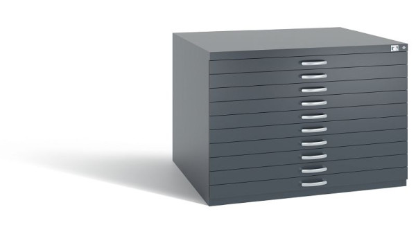C+P Schubladenschrank Serie 7100_7200, H760xB1100xT765 mm, Anthrazit, 7101-000 S10323