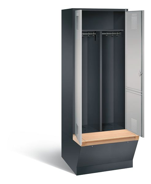 C+P Schwarz-Weiss-Spind Evolo, H2090xB810xT815mm, Farbe: Schwarzgrau / Weißaluminium, 48056-22 S10134