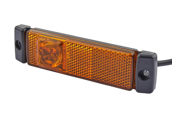 HELLA Seitenmarkierungsleuchte, LED, 12V, Anbau, gelb, LED-Lichtfarbe: gelb, 1500mm, offene Kabelenden, 2-polig, rechts/links, waagerecht, 2PS 008 645-011