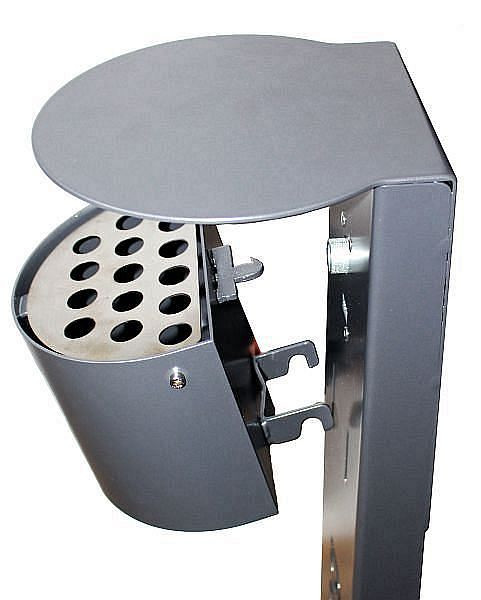 Renner Stand-Halbrundascher mit stabiler Bodenplatte, mit Dach, feuerverzinkt und pulverbeschichtet, anthrazitgrau, 7070 S-00 PB 7016