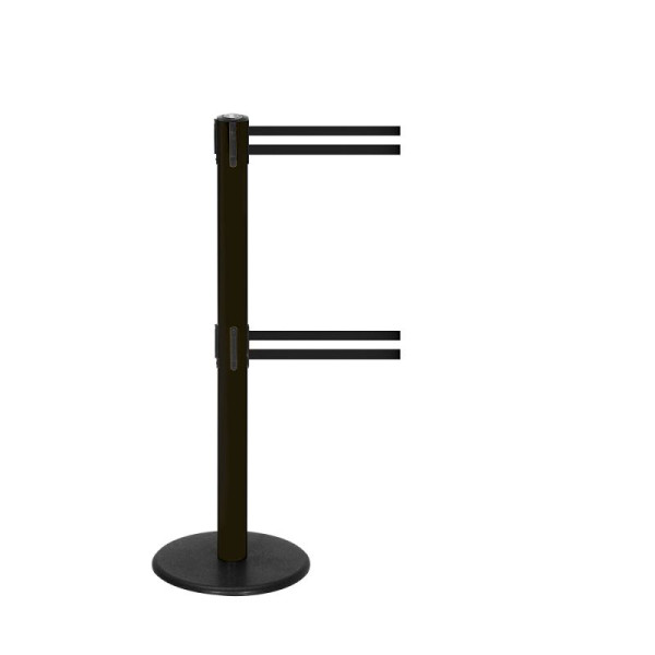 Stein HGS Personenleitsystem -P-Line Duo-, schwarz, schwarz/weiß/schwarz waagerecht (gestreift), mit Sicherheitsverschluss (selbstlösend), Gurtlänge: 2 x 2,3 m, 36401-0703