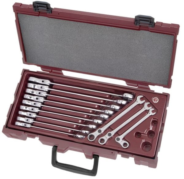 Kraftwerk ANGLE CLICKRAFT Ratschenschlüssel-Koffer 14-teilig, 4900-41K