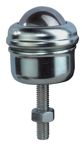 BS Rollen Kugelrolle, Tragfähigkeit 25 kg, dw 19 mm, Gehäuse Stahl verzinkt Edelstahl, Kugeln Stahl/Nylon/Edelstahl, VE: 4 Stück, E39.019