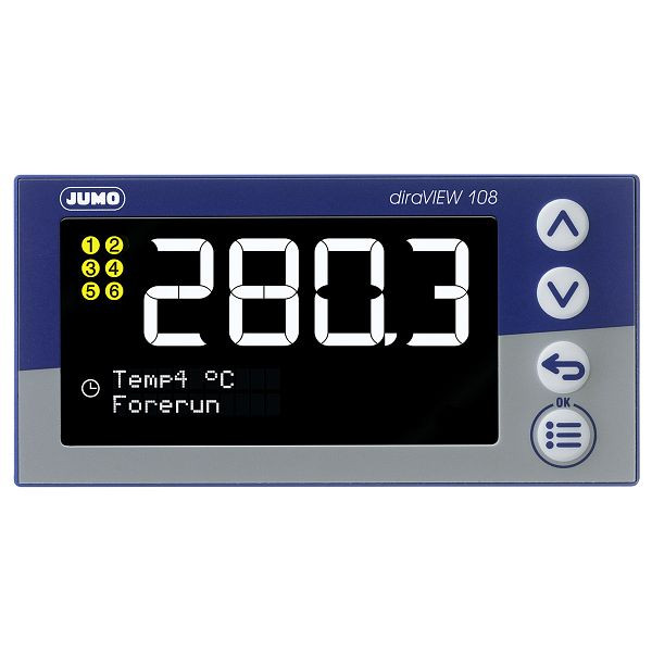 JUMO Universell einsetzbarer Digitalanzeiger, Schalttafeleinbau, 96x48 mm, AC/DC 20 bis 30 V, 00694786
