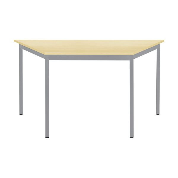 Bisley Mehrzwecktisch, Trapezförmig, Breite 1200 mm, Tiefe 600 mm, 25mm Tischstärke, 399 chrom x MP ahorn, MTC25T1206MP399