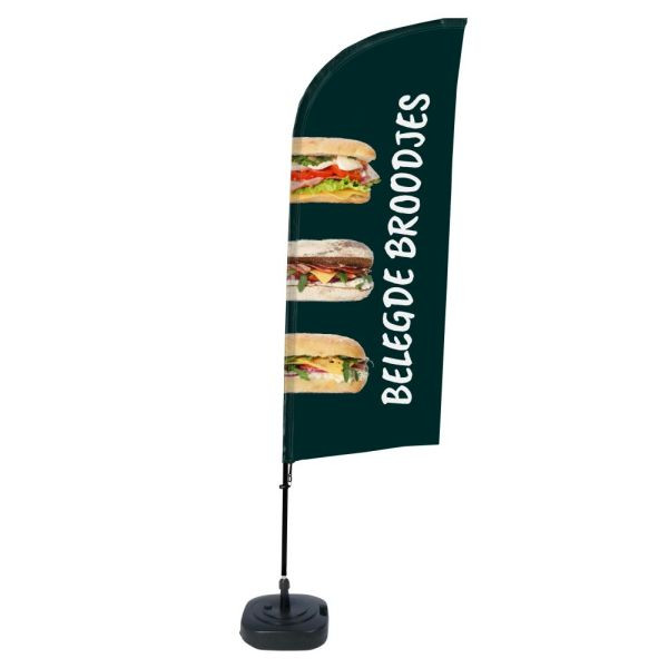 Showdown Displays Beachflag Alu Wind Komplett-Set Sandwiches Niederländisch, BFAW310-WT21-I71