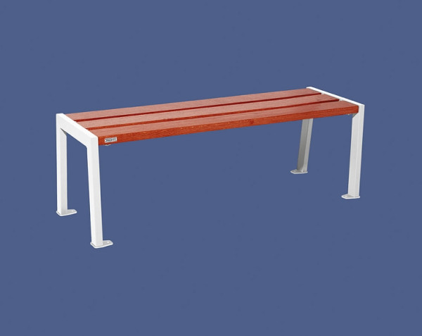 Procity Sitzbank Ohne Rückenlehne Silaos 1200 mm, Holz & Stahl, Mahagoni/RAL 9010, 209631.9010.ACAJ