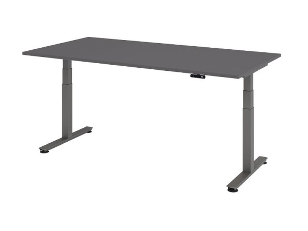 Hammerbacher Sitz-Steh-Schreibtisch elektrisch 200x100cm Graphit, Arbeitshöhe 63,5-128,5 cm, VXDSM2E/G/G