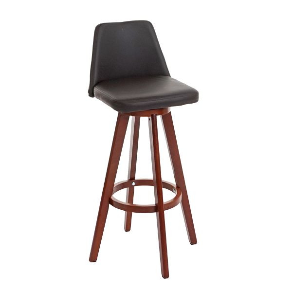 Mendler Barhocker HWC-C43, Barstuhl Tresenhocker, Holz Kunstleder drehbar, braun, 40570