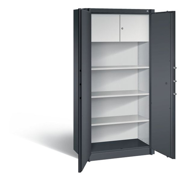 C+P Feuerschutzschrank Certos, H1950xB930xT500mm, Farbe: Schwarzgrau, Klinkengriff, 4 OH, 1170-100 S10015