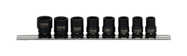 KS Tools 3/8" Sechskant-Kraft-Stecknuss-Satz, kurz, 8-teilig, 515.0608