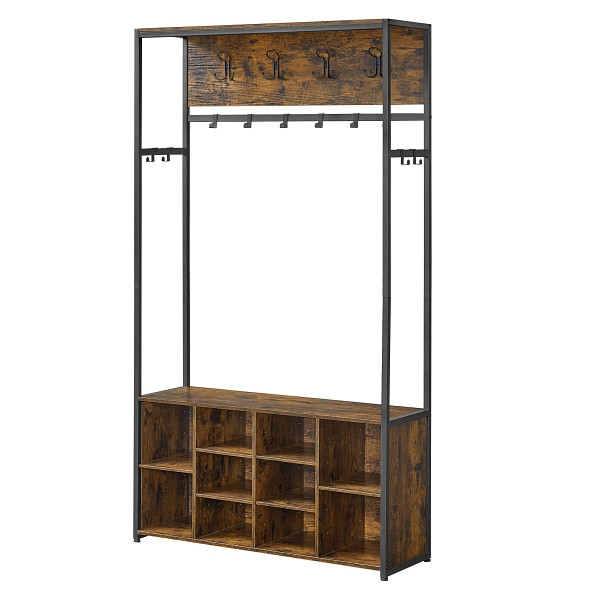 SONGMICS Hallenbaum, Vintagebraun, 100x32x180 cm, HSR432K01