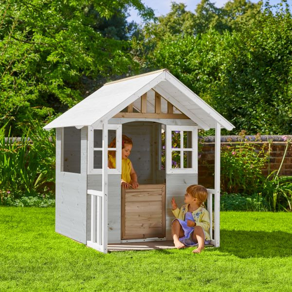 Zwerkules Spielhaus Valli Weiß/Grau 137x121x140cm, ZW365
