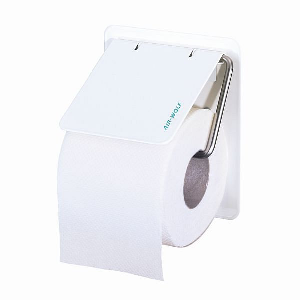 Air Wolf WC-Papierhalter, Serie Omega, H x B x T: 155 x 130 x 117 mm, Edelstahl weiß, 29-432