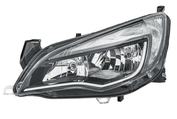 HELLA FF/Halogen-Hauptscheinwerfer, für u.a. Opel Astra J (P10), Sport, SXI, SRI, schwarz/chrom, ECE, für Rechtsverkehr, links, 1EG 010 011-671
