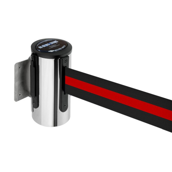 Stein HGS Wandgurtkassette -P-Line Future-, chrom, schwarz/rot/schwarz waagerecht (gestreift), mit Gurtendstück (Standard), 12850g-0602