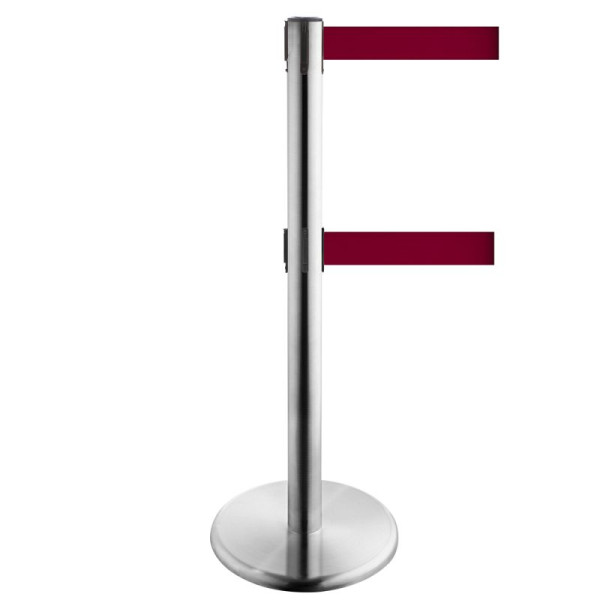 Stein HGS Personenleitsystem -P-Line Duo-, Edelstahl, burgunder, mit Gurtendstück (Standard), Gurtlänge: 2 x 4 m, 36406-1402