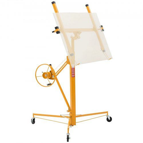 VEVOR Plattenheber, 68 kg, 3353 mm, Teleskoparm, Gipskarton, Trockenbau, für Decken- & Wandmontage (Gelb), SPSJJHS95FT1QDU00001V0