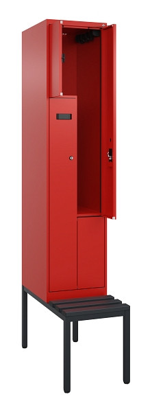 C+P Z-Spind Evolo PLUS, Bank, 2 Fächer, 2120x400x815mm, 3020/3020, Zylinderschloss, Sitzfläche Kunststoff, Sitzbank, 0490537-122 S10106