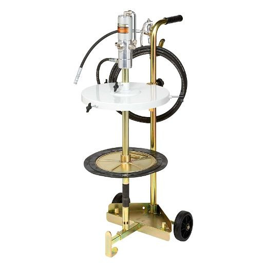 ELMAG DL-Fettabgabegerät fahrbar PREMIUM GREASE PUMP, KOMPAKT, DL-Fettpumpe PGP 600/60, Fettfolgeplatte 370 mm, 4m Schlauch, Fettpistole, 33161
