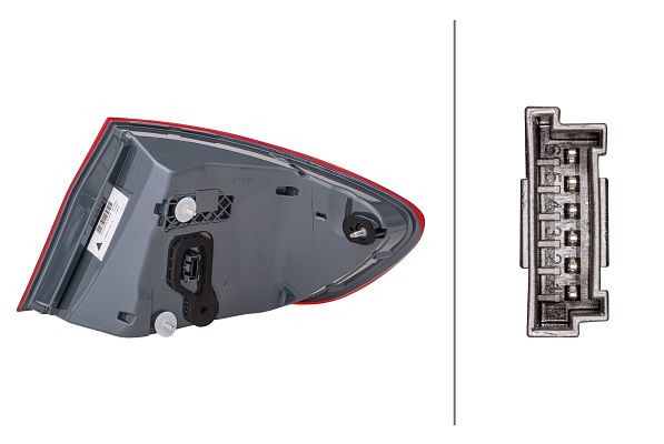 HELLA Heckleuchte, LED, äusserer Teil, für u.a. BMW 5 (F10), ECE/CCC, für Linksverkehr/für Rechtsverkehr, links, 2SD 011 144-311