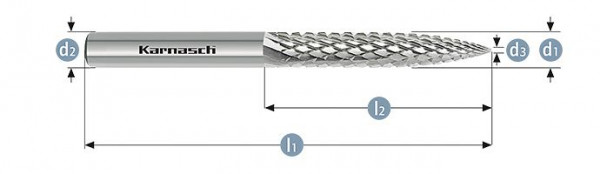 Karnasch Frässtift Reifenreparatur 6,0x36x6x65 HP-3, VE: 2 Stück, 114072100