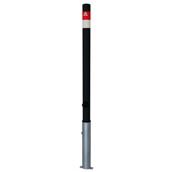 STEIN HGS Absperrpfosten Ø 60 mm, schwarz matt, Gesamtlänge 1300 mm, rot,weiß,schwarz, herausnehmbar inkl. Dreikantschlüssel, 80475.0007