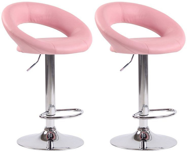 CLP Barhocker Olinda Kunstleder chrom, pink, VE: 2 Stück, 320276
