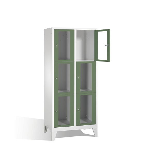 C+P Schließfachschrank Classic, H1850xB810xT500mm, Farbe: Lichtgrau / Resedagrün, 8010A223 S10004