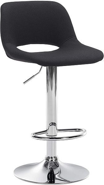 CLP Barhocker Camden Stoff chrom, schwarz, 324148, 4255716320546