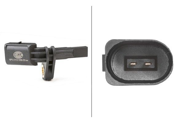 HELLA Sensor, Raddrehzahl, 12V, 2-polig, Vorderachse rechts/Hinterachse rechts, ohne Kabel, 6PU 012 039-021