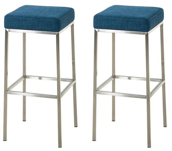CLP Barhocker Montreal 85 Stoff edelstahl, blau, VE: 2 Stück, 314512
