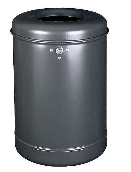 Renner Springdeckel-Abfallbehälter ca. 35 L, ungelocht, zur Wand- und Pfostenbefestigung, feuerverzinkt, pulverbeschichtet, anthrazitgrau, 7023-01PB 7016