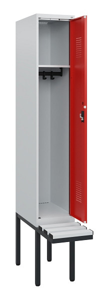 C+P Spind Evolo PLUS, 1 Abteil, 1950x300x815mm, 7035/3020, Zylinderschloss, Material Sitzfläche Kunststoff, 0490405-10 S10086