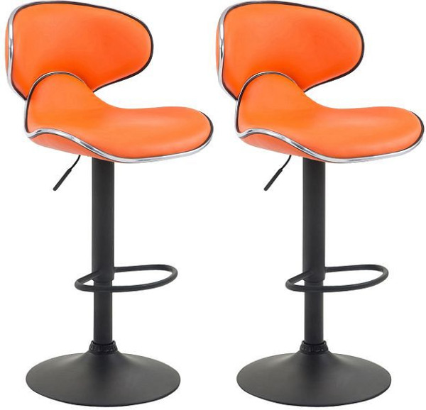 CLP Barhocker Las Vegas V2 Kunstleder schwarz, orange, VE: 2 Stück, 316029