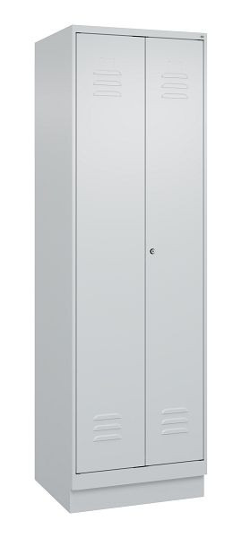 C+P Mehrzweckschrank Classic PLUS, Putzmittel-Spind, Sockel, 2 Abteile, 1950x600x500mm, 7035/7035, Zylinderschloss, 080120-00 S10024